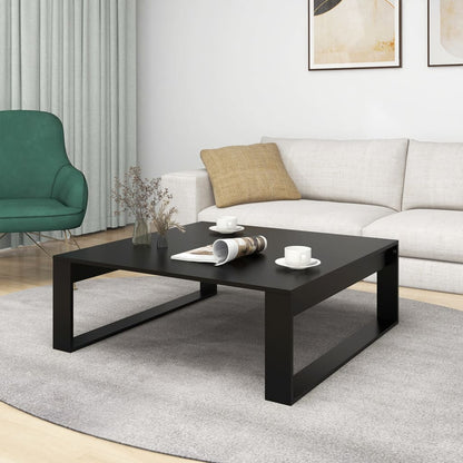 Couchtisch 100x100x35 cm verarbeitetes Holz schwarz