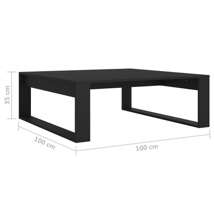 Couchtisch 100x100x35 cm verarbeitetes Holz schwarz