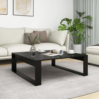 Couchtisch 100x100x35 cm verarbeitetes Holz schwarz
