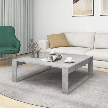 Couchtisch 100x100x35 cm verarbeitetes Holz Beton grau