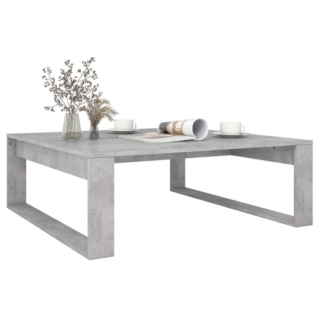 Couchtisch 100x100x35 cm verarbeitetes Holz Beton grau