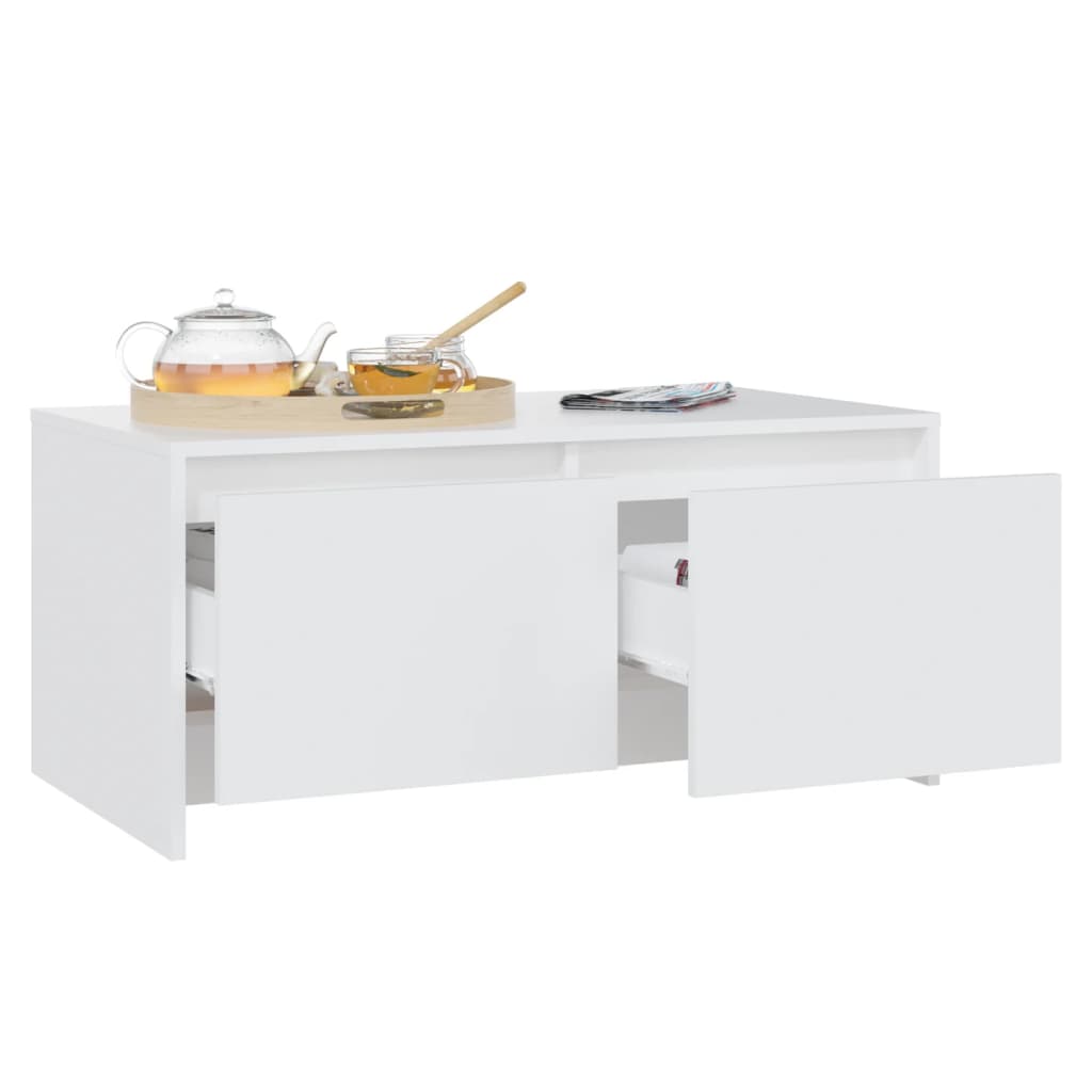 Couchtisch 90x50x41,5 cm verarbeitetes Holz weiß