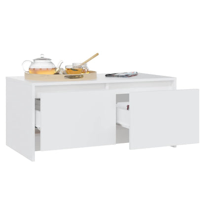 Couchtisch 90x50x41,5 cm verarbeitetes Holz weiß
