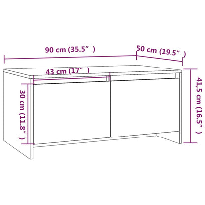 Couchtisch 90x50x41,5 cm verarbeitetes Holz weiß
