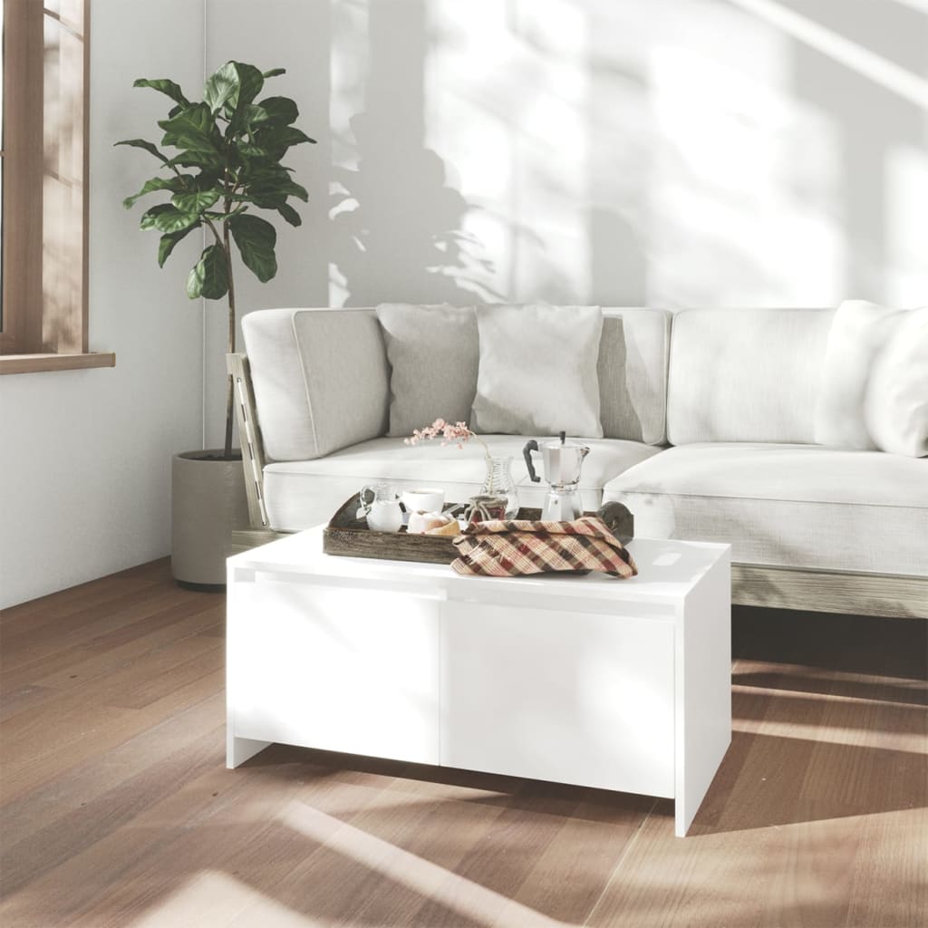 Couchtisch 90x50x41,5 cm verarbeitetes Holz weiß