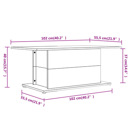 Couchtisch 102x55,5x40 cm verarbeitetes Holz schwarz