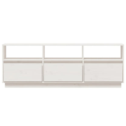 Tv-meubel 140x37x50 cm massief grenenhout wit