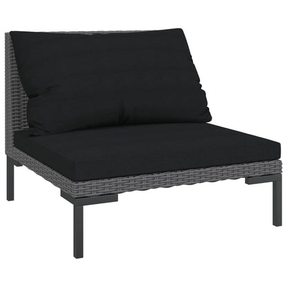 Tuinbanken 2 st met kussens halfrond poly rattan