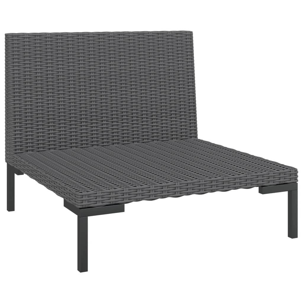 Tuinbanken 2 st met kussens halfrond poly rattan