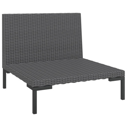 Tuinbanken 2 st met kussens halfrond poly rattan