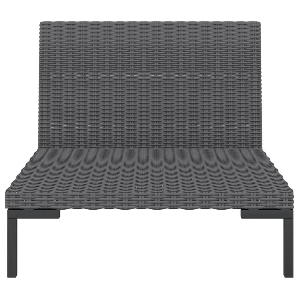 Tuinbanken 2 st met kussens halfrond poly rattan