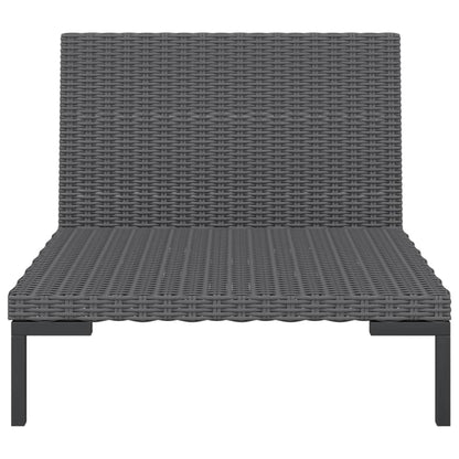 Tuinbanken 2 st met kussens halfrond poly rattan