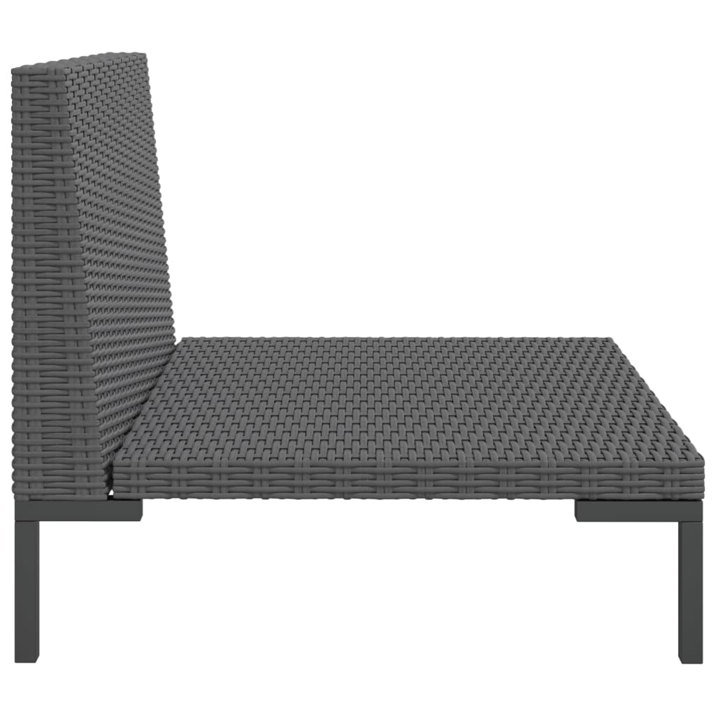 Tuinbanken 2 st met kussens halfrond poly rattan