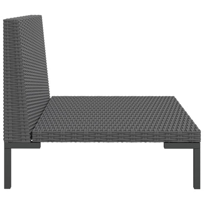 Tuinbanken 2 st met kussens halfrond poly rattan
