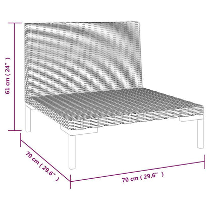 Tuinbanken 2 st met kussens halfrond poly rattan