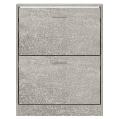 Schuhschrank 63x24x81 cm verarbeitetes Holz Betongrau