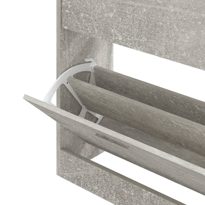 Schuhschrank 63x24x81 cm verarbeitetes Holz Betongrau