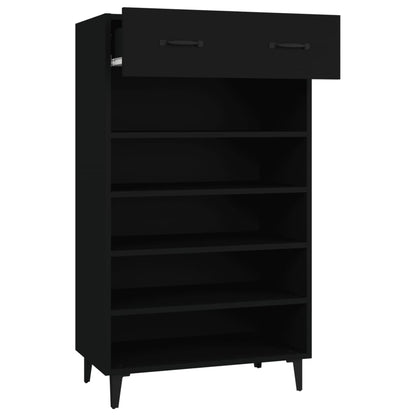 Schuhschrank 60x35x105 cm verarbeitetes Holz schwarz
