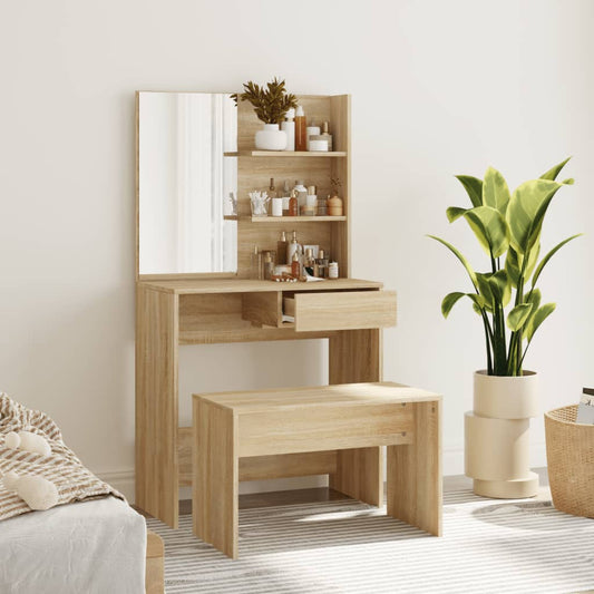 Schminktisch-Set 74,5x40x141 cm Sonoma Eiche Farbe