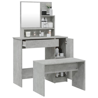 Schminktisch-Set 86,5x35x136 cm Betongrau