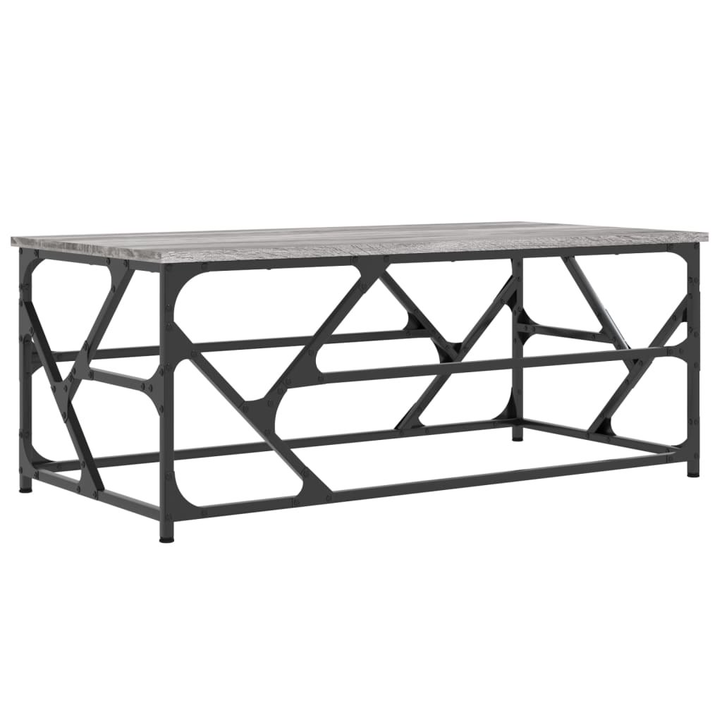 Couchtisch 100x50x40 cm verarbeitetes Holz grau Sonoma Eiche Farbe