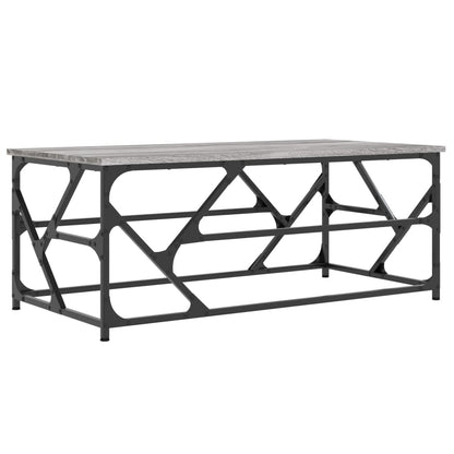 Couchtisch 100x50x40 cm verarbeitetes Holz grau Sonoma Eiche Farbe