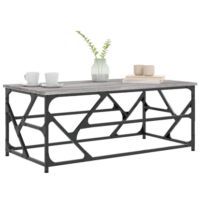 Couchtisch 100x50x40 cm verarbeitetes Holz grau Sonoma Eiche Farbe