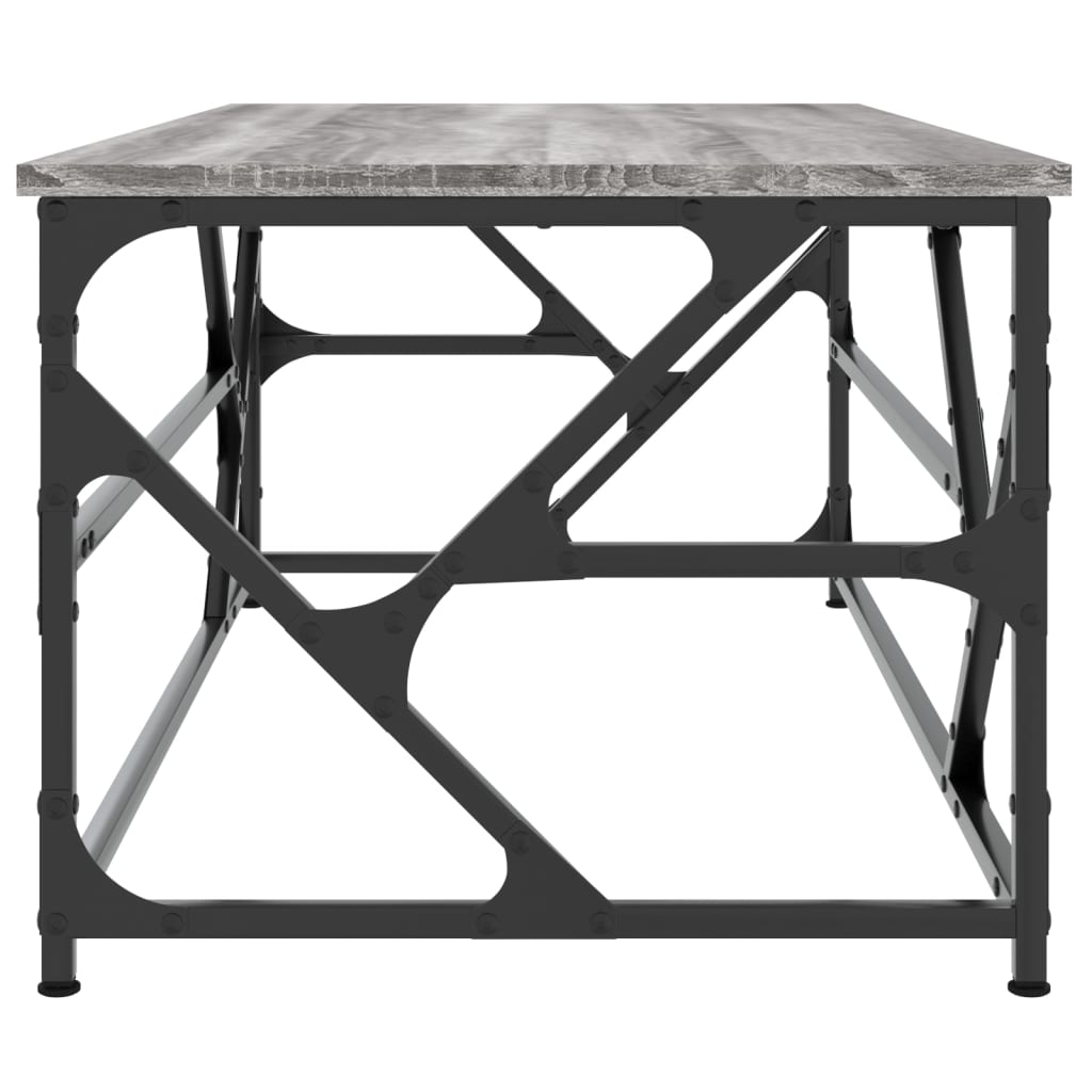 Couchtisch 100x50x40 cm verarbeitetes Holz grau Sonoma Eiche Farbe