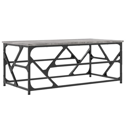 Couchtisch 100x50x40 cm verarbeitetes Holz grau Sonoma Eiche Farbe