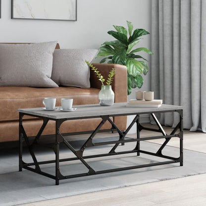 Couchtisch 100x50x40 cm verarbeitetes Holz grau Sonoma Eiche Farbe