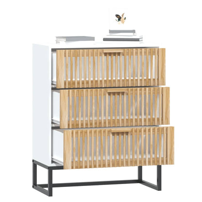Sideboard 60x30x75 cm verarbeitetes Holz weiß