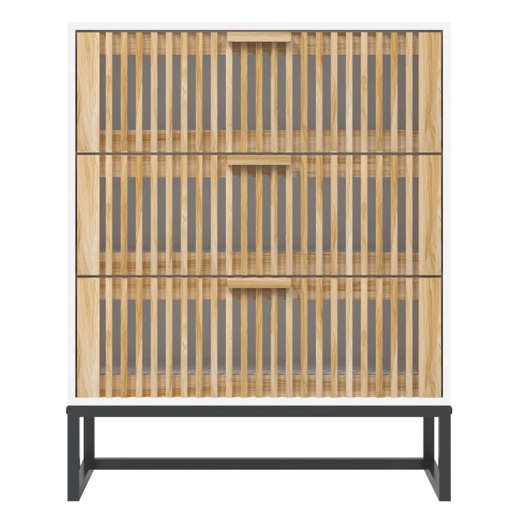 Sideboard 60x30x75 cm verarbeitetes Holz weiß