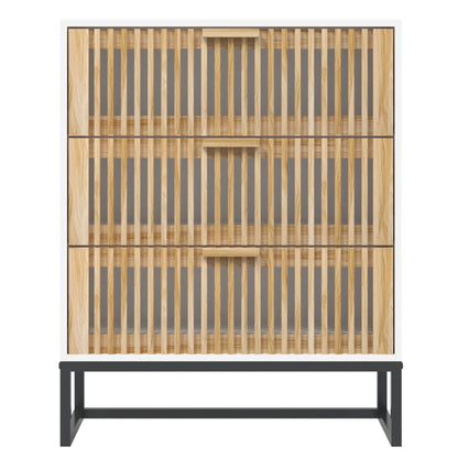 Sideboard 60x30x75 cm verarbeitetes Holz weiß