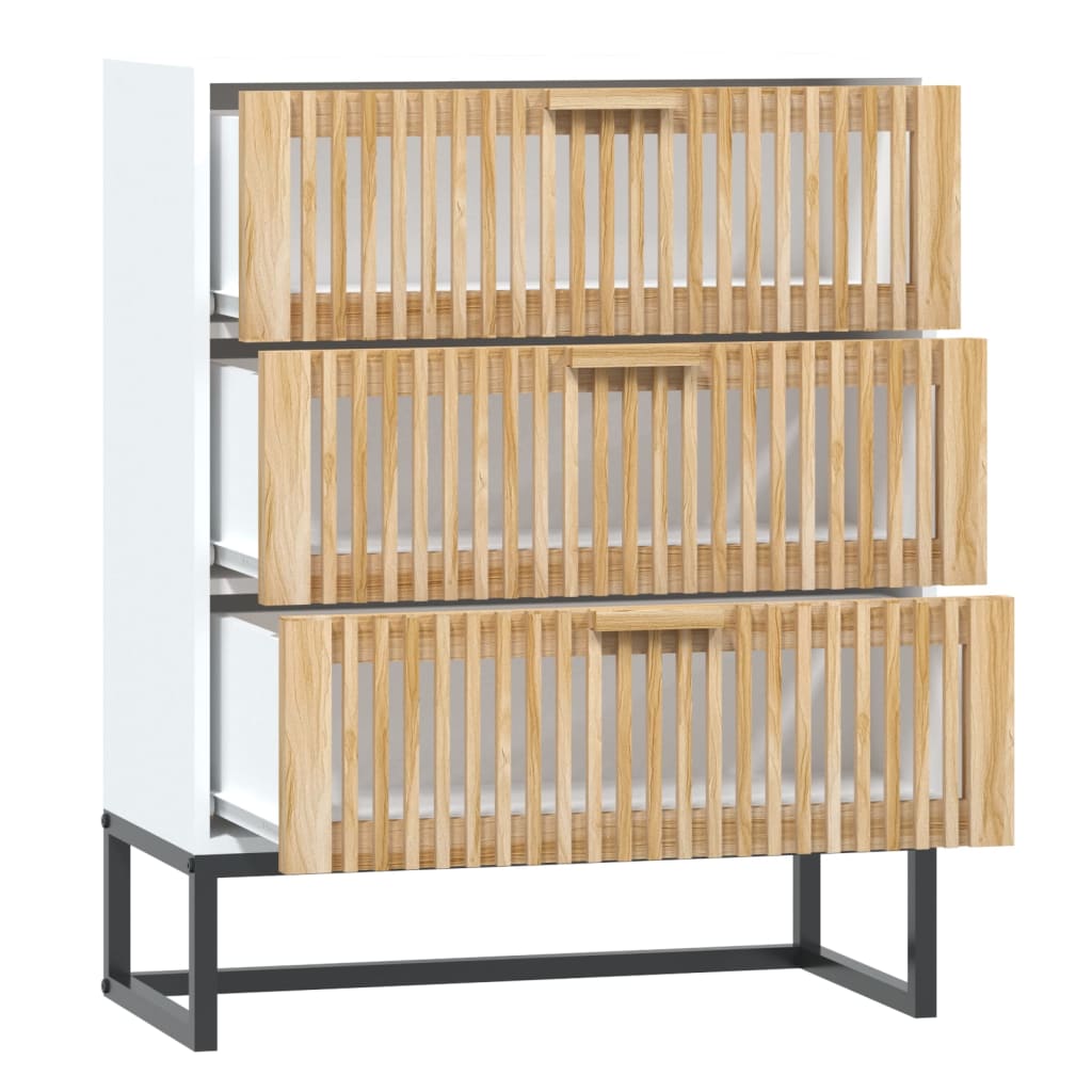 Sideboard 60x30x75 cm verarbeitetes Holz weiß