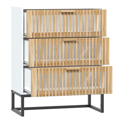 Sideboard 60x30x75 cm verarbeitetes Holz weiß