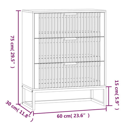 Sideboard 60x30x75 cm verarbeitetes Holz weiß