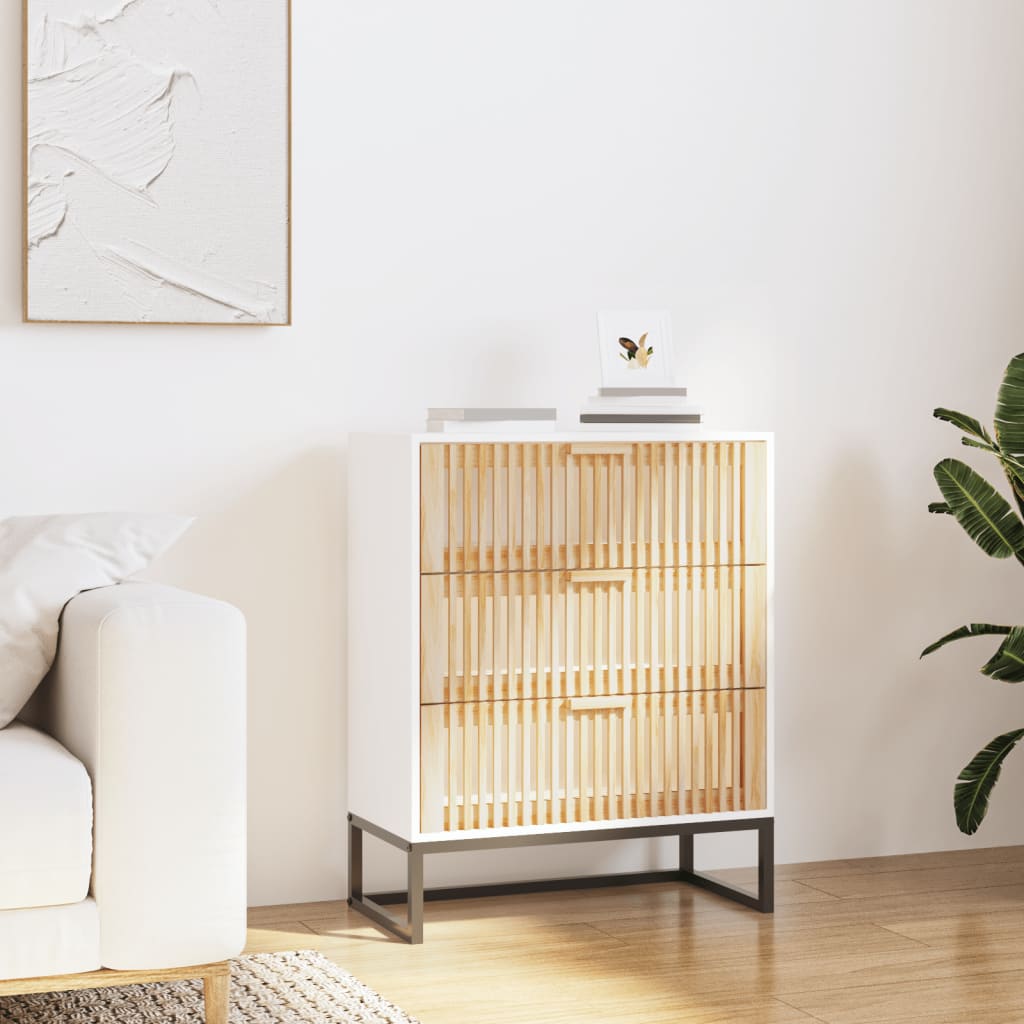 Sideboard 60x30x75 cm verarbeitetes Holz weiß