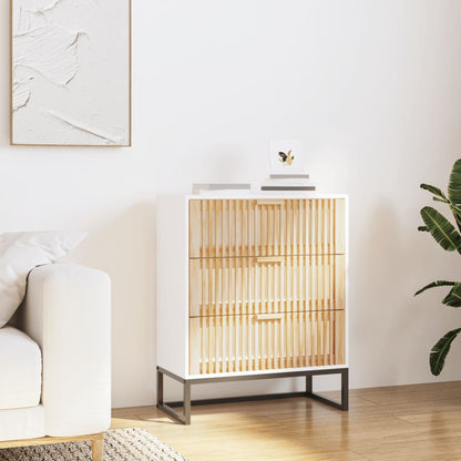 Sideboard 60x30x75 cm verarbeitetes Holz weiß