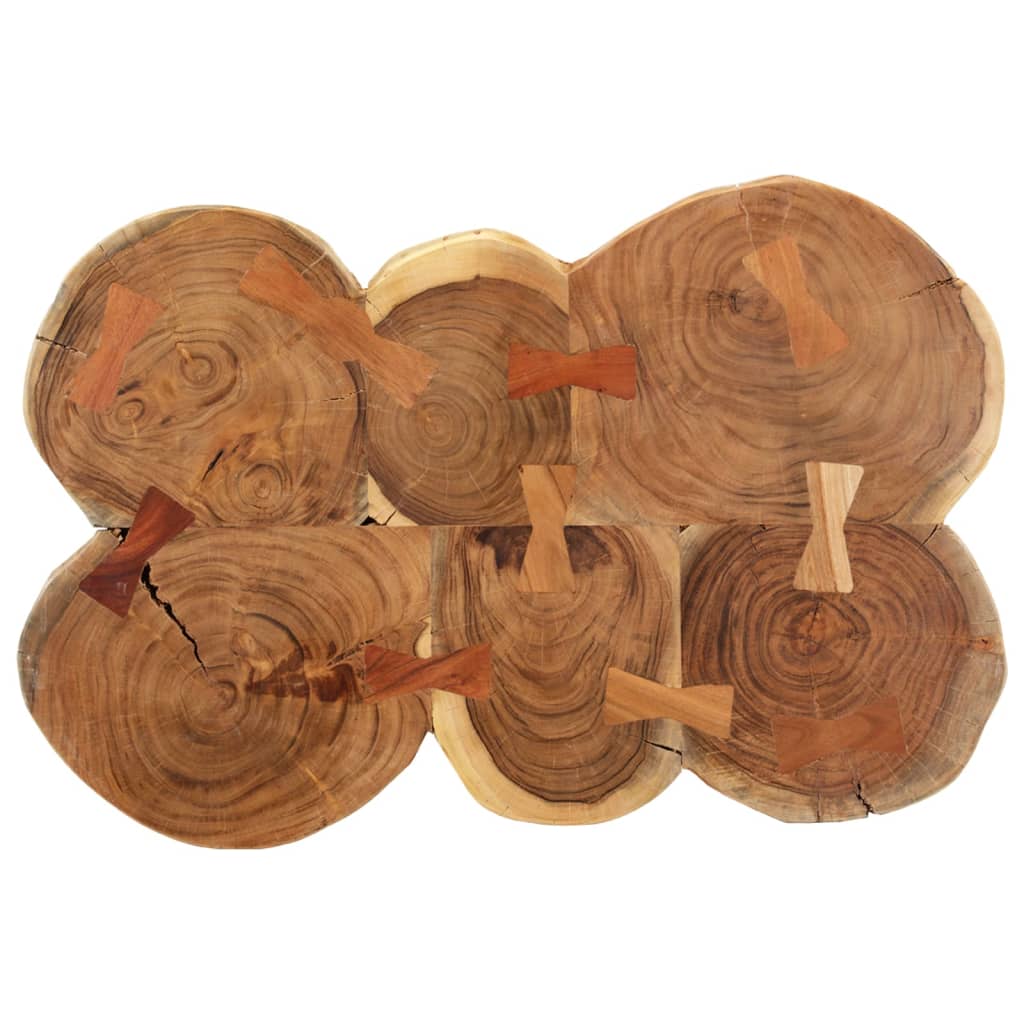 Couchtisch 36 cm 6 Baumstämme massives Akazienholz