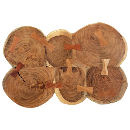 Couchtisch 36 cm 6 Baumstämme massives Akazienholz
