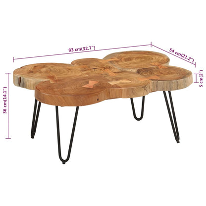 Couchtisch 36 cm 6 Baumstämme massives Akazienholz