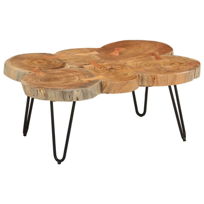 Couchtisch 36 cm 6 Baumstämme massives Akazienholz