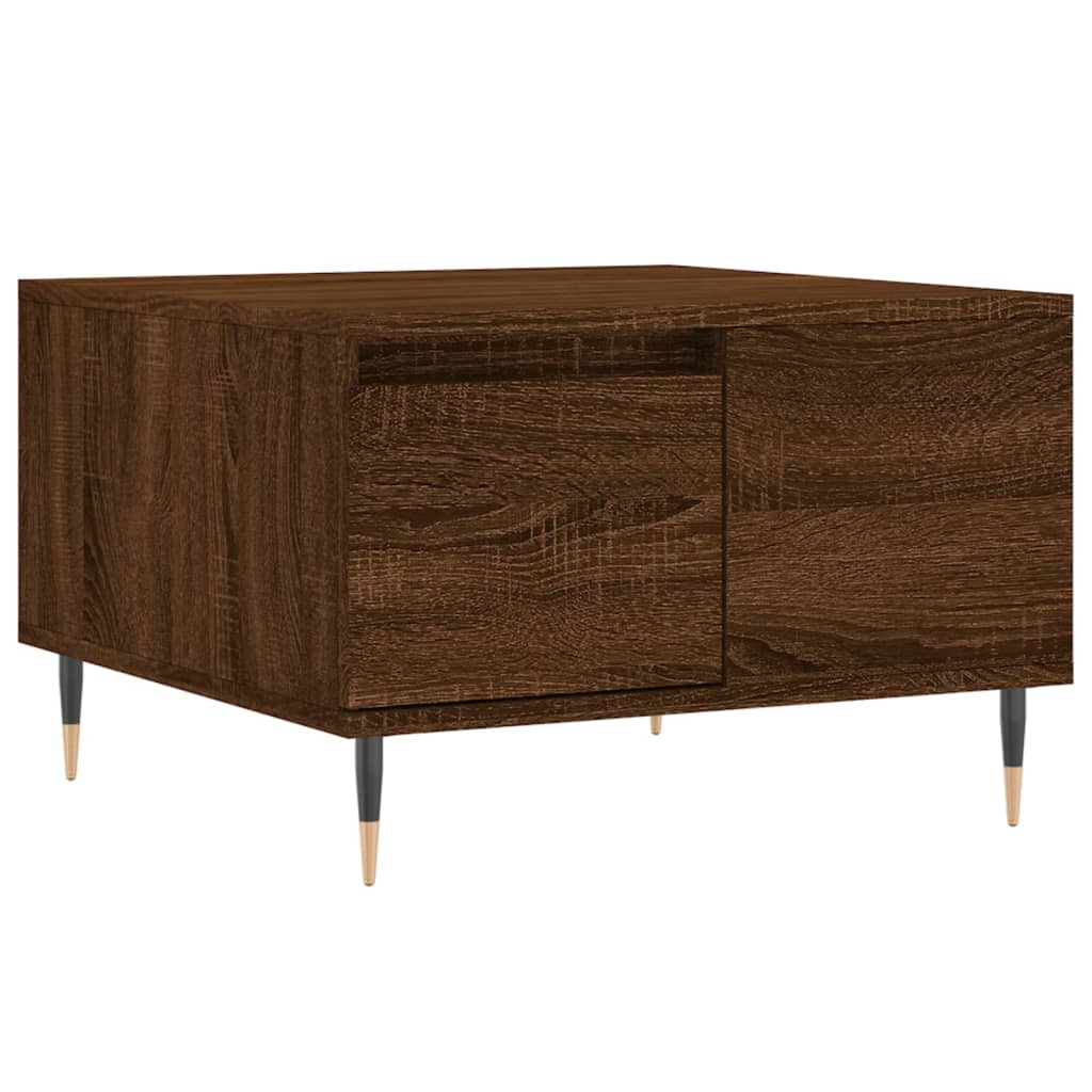 Couchtisch 55x55x36,5 cm verarbeitetes Holz braune Eichenfarbe