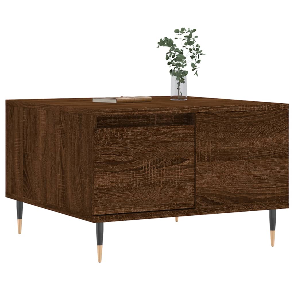 Couchtisch 55x55x36,5 cm verarbeitetes Holz braune Eichenfarbe