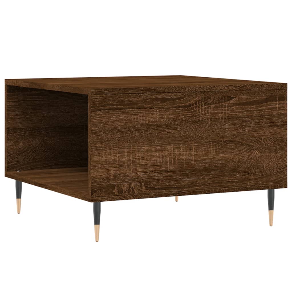 Couchtisch 55x55x36,5 cm verarbeitetes Holz braune Eichenfarbe