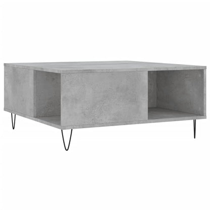 Couchtisch 80x80x36,5 cm verarbeitetes Holz Beton grau