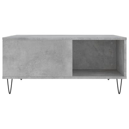 Couchtisch 80x80x36,5 cm verarbeitetes Holz Beton grau