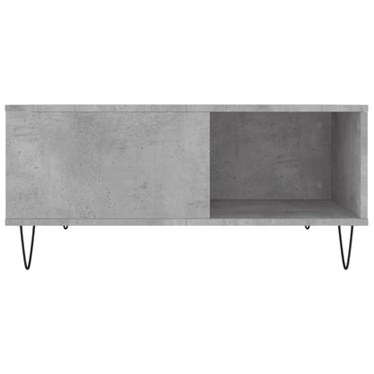 Couchtisch 80x80x36,5 cm verarbeitetes Holz Beton grau