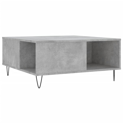 Couchtisch 80x80x36,5 cm verarbeitetes Holz Beton grau