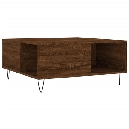 Couchtisch 80x80x36,5 cm verarbeitetes Holz braune Eichenfarbe